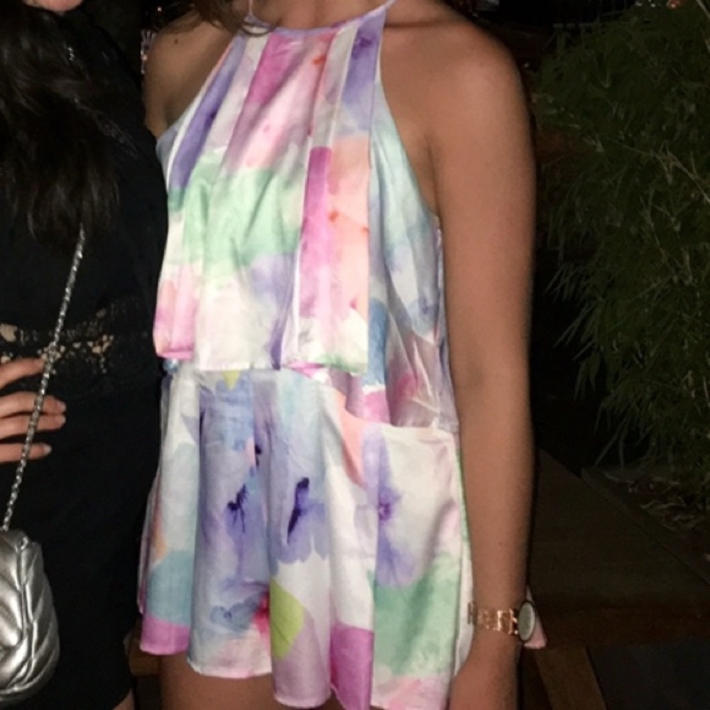 Pastel floral romper (Size M)